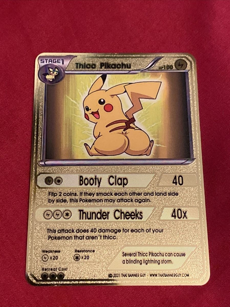 Thick Pikachu Ass Solid Metal Card Shiny Holo Custom Card | eBay