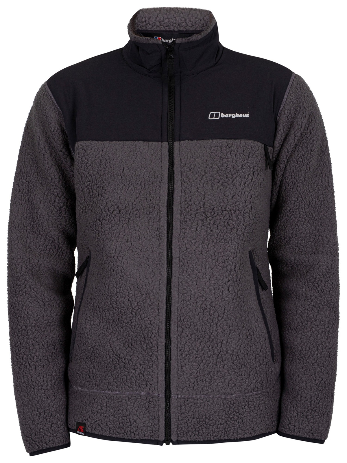 Berghaus Mens Syker Fleece Jacket Grey Pinstripe/Jet Black