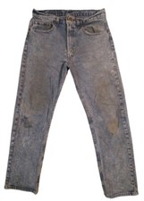 Vintage 80s 505 Levi Denim Jeans Distressed Made in USA Size 32