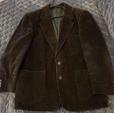 Vintage Y2K Members Only Corduroy Olive Green Jacket Size 42R