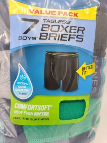 Hanes Boys Tagless Boxer Briefs Cool Comfort Fabric Assorted Lot -14-Pair Size L - Picture 2 of 8