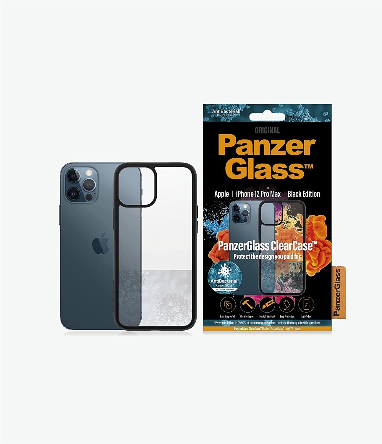 Дисплей из стеклопакета для iPhone 12 Pro Max с прозрачным корпусом и черной рамкой schwarz