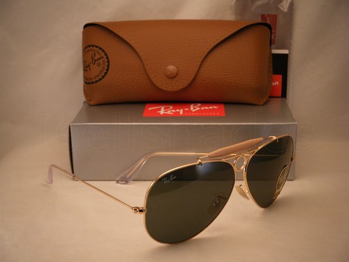 Ray Ban 3138 Shooter Gold w Green Crystal (G-15) Lens (RB3138 001 62 mm  size) 805289006534 | eBay