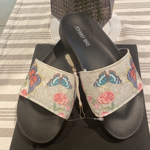 Johnny Was ""Holly"" Toboganes junto a la piscina - Nuevo con etiqueta/bolso de almacenamiento - Para mujer Talla 6,0 - Imagen 11 de 12