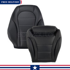 For 2015-2021 Mercedes Benz C-class Driver Bottom Top Leather Seat Cover Black
