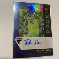 2022-23 Panini Chronicles Flux JUSTIN LEWIS Silver Blue AUTO Autograph RC 39/49