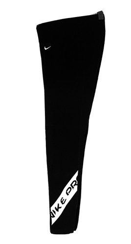 NIKE PRO Dri-Fit Black w White Logo High Rise 7/8 Length Tights Run Gym Womens M - Picture 9 of 12