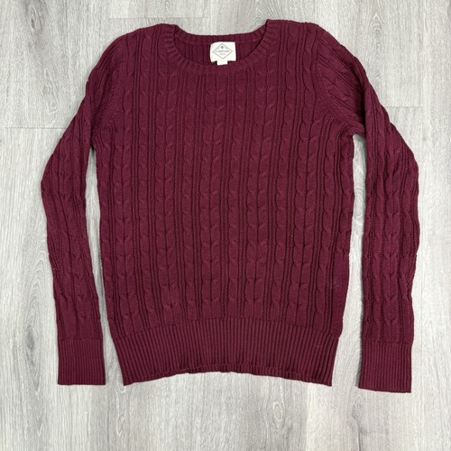St.Johns Bay Sweater Womens Small Red Burgundy Pullover