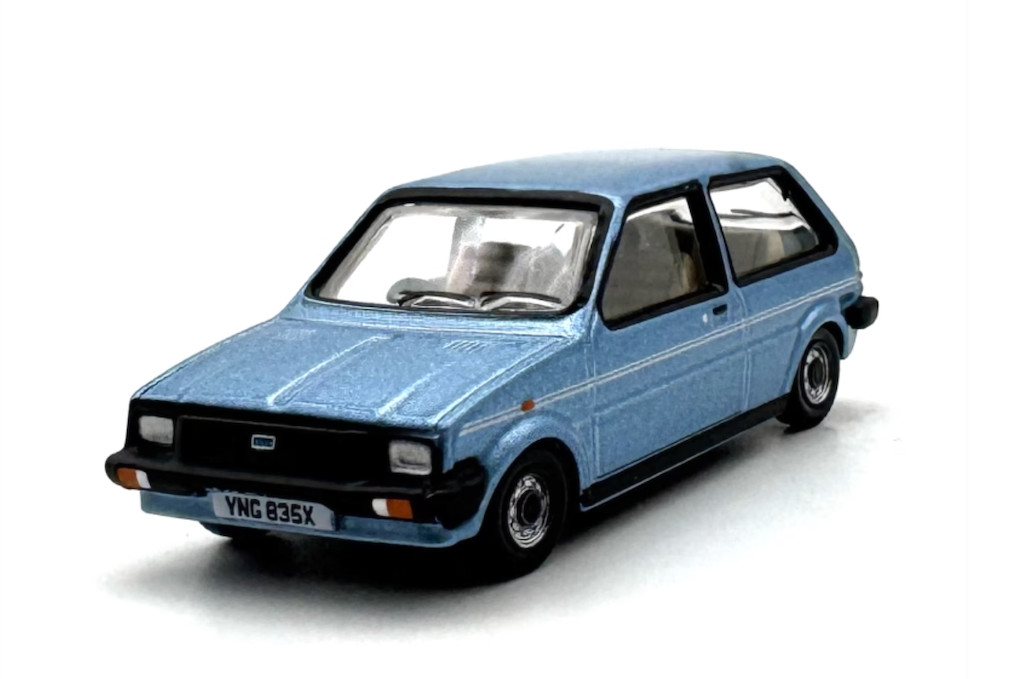 1:76 Blue Austin Mini Metro Classic Coupe Diecast Model Car Collectible