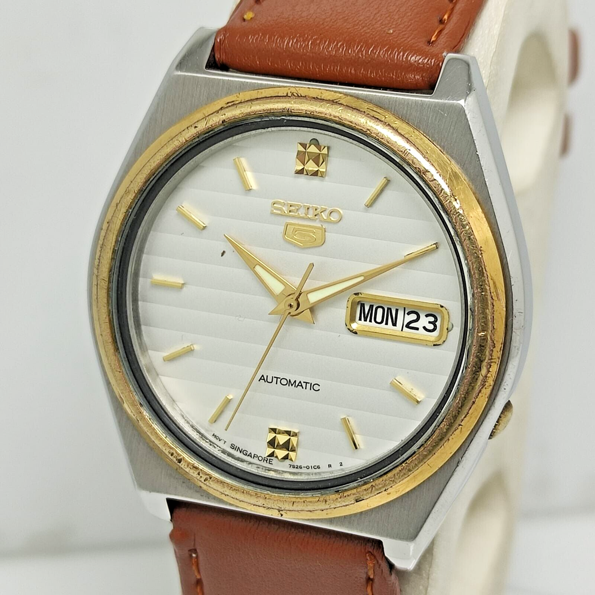 SEIKO5 セイコー5 7S26-0570 AUTOMATIC 自動巻 動作品 Vintage Seiko 5 Automatic 7S26-0570 White Dial Men's Watch