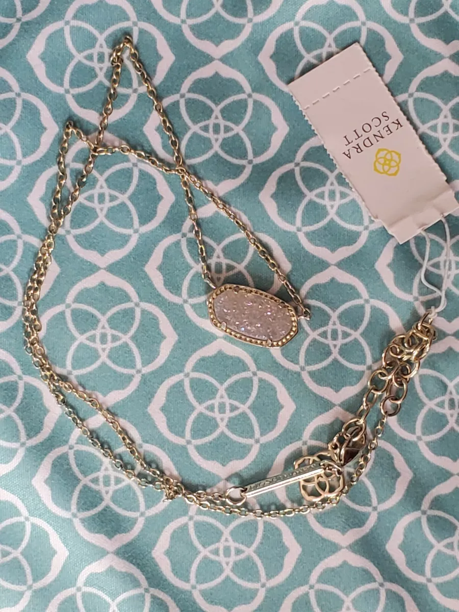 Iridescent drusy shop necklace