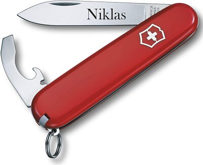 Victorinox Schweizer Taschenmesser Bantam rot mit Gravur graviert  Klinge 0.2303