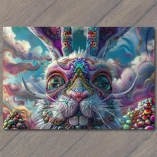 Art Print Rabbit Bunny Surrealism Crazy Bright Colors Weird Strange Wild Unusual