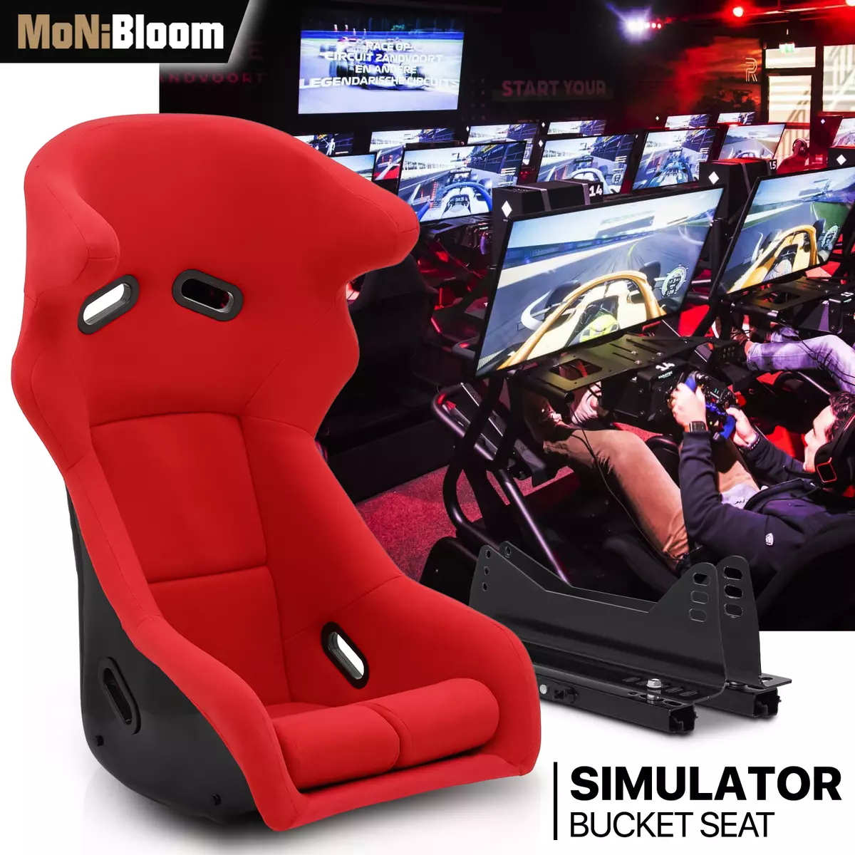 MoNiBloom Racing Steering Wheel Stand Cockpit with Racing Seat