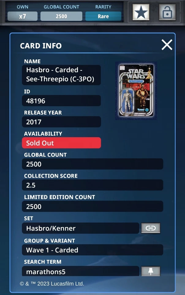 Star Wars Card Trader DIGITAL HASBRO/KENNER Carded C-3PO SEE-THREEPIO Rare Foto 3 de 3