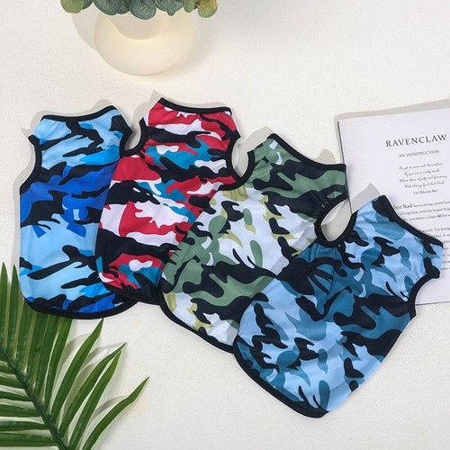 Dog Summer Shirt Creative Puppy Camouflage Clothes Breathable Pet Vest XS-XL• - Picture 4 of 27