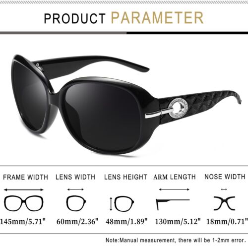 Joopin Big Sonnenbrille für Frauen Trendy Rechteckig Schwarz Schirme Damen Große Su... - Bild 4 von 5