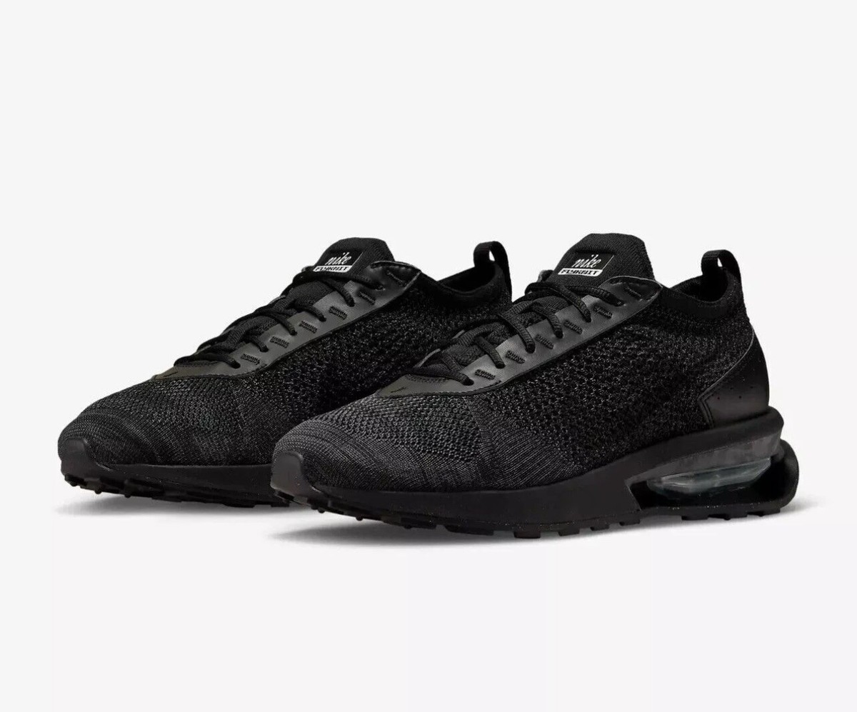 Nike Air Max Flyknit Racer Mens Size 8 Triple Black Gray Running 