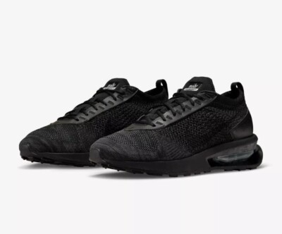 Nike Air Max Flyknit Racer Mens Size 8 Triple Black Gray Running FD2764 001