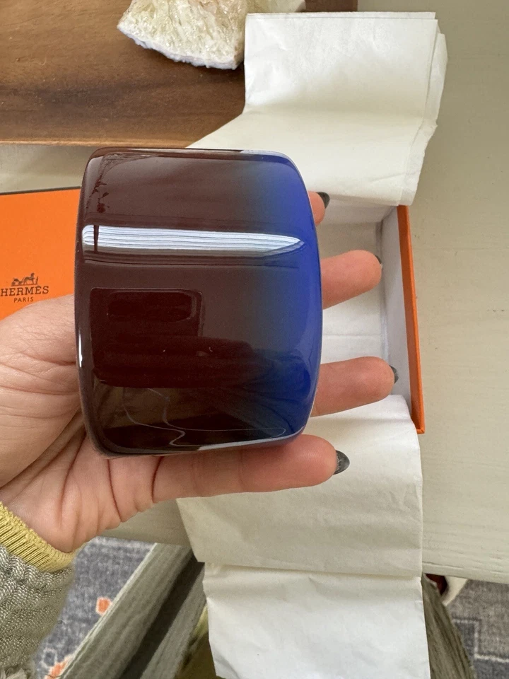 HERMES оригинальный ограниченный выпуск браслет браслет Вьетнам коричневый/синий - Изображение 3 из 4