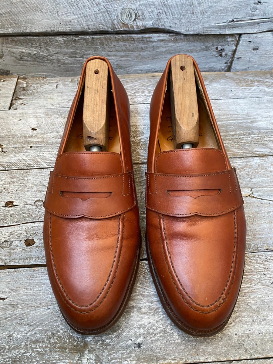 Crockett and jones for Gordon Scott Stowe tan brown penny loafers