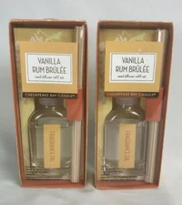 Chesapeake Bay Candle Vanilla Rum Brulee Reed Diffuser Refill Set of 2 New