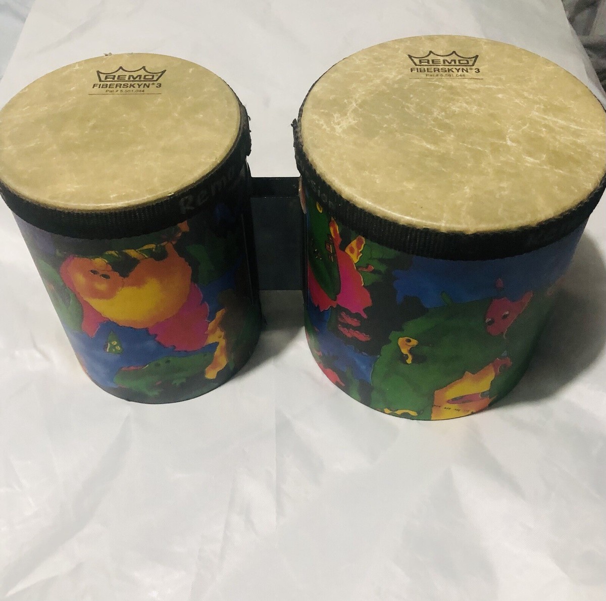 Remo Kids Percussion Bongos Fiberskin 2 Drum Set Rainforest