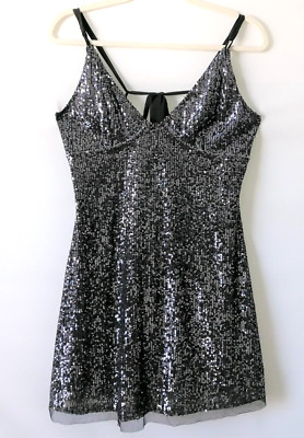 Intimately Free People Black Sleeveless Sequin Night Evening Dress Size SP