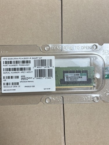 HPE 32GB 2Rx4 PC4-2933Y-R Smart Kit Genuine Memory P03052-091 DDR4 - Picture 2 of 3