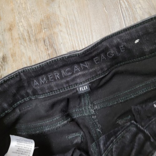 American Eagle Mens Size 26X30 Faded Black Skinny Flex Jeans Distressed - Picture 14 of 16