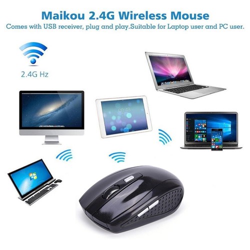 2.4G Wireless Mouse Mini Cordless Optical Mice 6Button 1800DPI for PC Blue - Picture 12 of 12