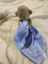 Carter  s Child Of Mine Captain Adorable Monkey Rattle Baby Security Blanket Blue