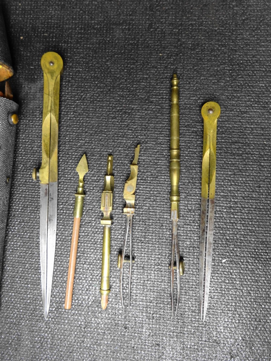 Antique Georgian Shagreen Etui Drafting Tools Kit Architect Antique Georgian Shagreen Etui Drafting Tools Kit Architect