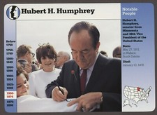 Hubert H Humphrey  Grolier Story of America History Card Notable People