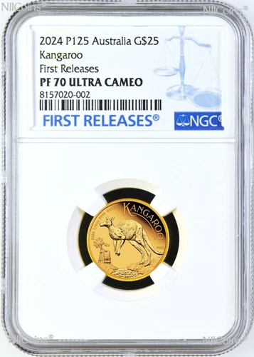 2024 Australia Kangaroo PROOF 1/4oz .9999 GOLD $25 NGC PF70 Coin First Releases