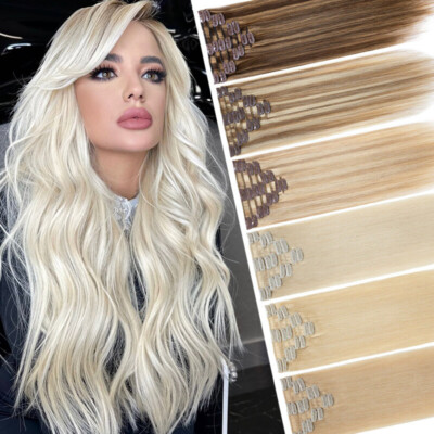 White Beauty Full Head Clip in Extension Amazon.com : Hair Extensions Full Head Blonde Clip in Hair  main image 3