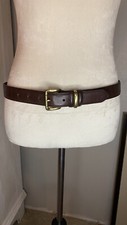 Amanda Smith Brown Genuine Leather Belt - Women's Size XL Brass Buckle 30  -34   