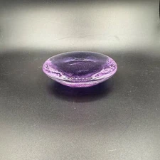 Fire and Light Purple Recycled Glass Candle Footed Round Stand Soap Holder