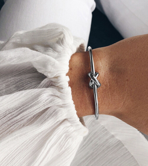 Unisex MVMT Silver Knot Cuff Bangle Bracelet New In Box Great