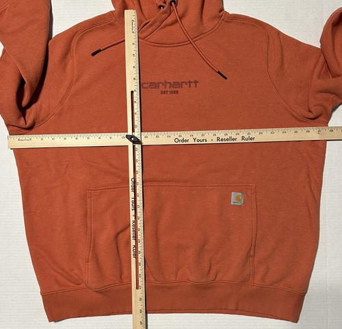 Carhartt Sweatshirt Womens XXL 2XL Pullover Hoodie Force Relaxed Fit Orange - Picture 7 of 11