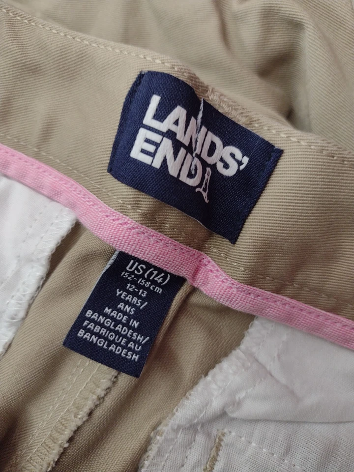 Lands End Girls Khaki Pants Size 14 (2 Pack) - Image 4 of 4