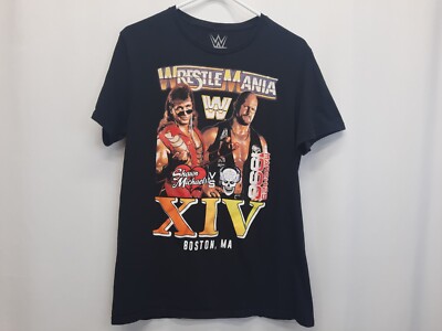 Men's Size Medium Mad Engine WWE WrestleMania XIV Stone Cold vs Shawn Michaels