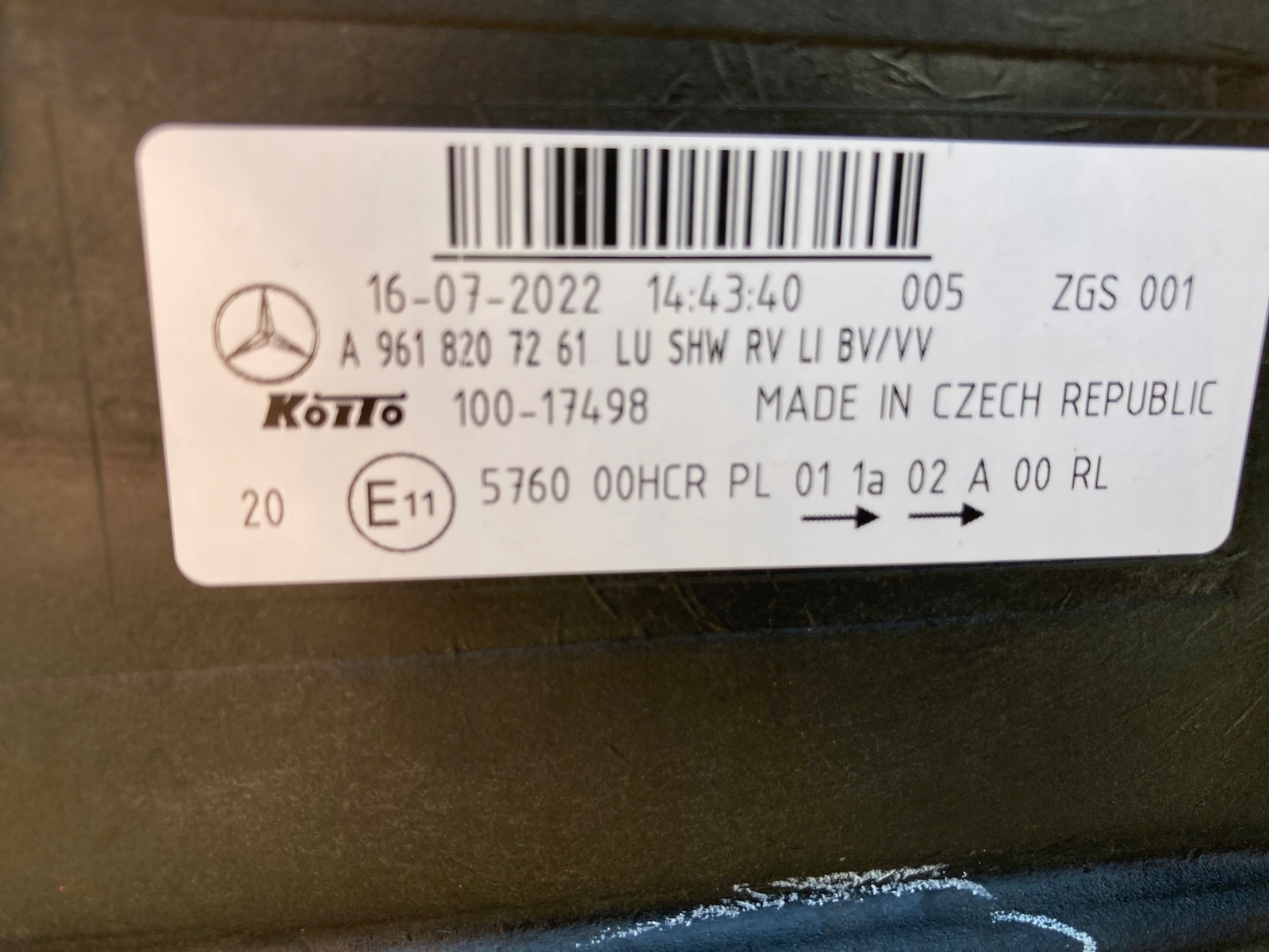 Frontscheinwerfer Mercedes-Benz W961 A9618207261 LED Links  