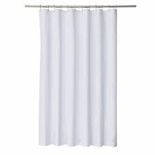 Polyester Shower Curtain White Extra Long Wide Plain Shower Curtain & 12 Hooks - Picture 14 of 27