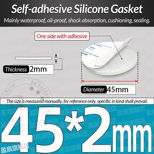 Solid Round Self Adhesive Silicone Pad Disc Sheet Gaskets Ø 5-150mm Thick 1-10mm - Picture 76 of 251