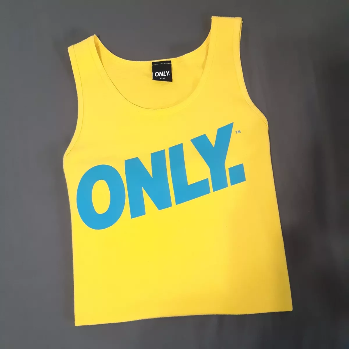 Only NY Mens Tank Top Medium Yellow Blue USA