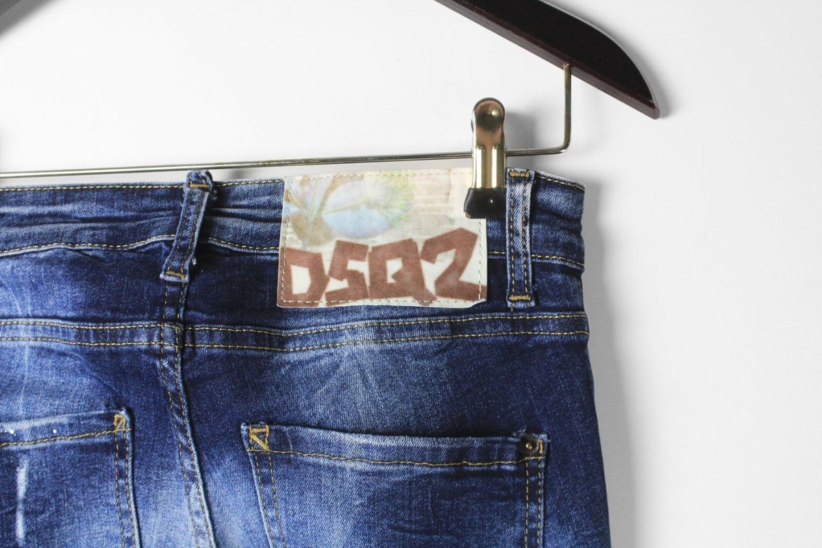 Dsquared2 Jeans 40 blue denim pants made in Italy trousers ripped