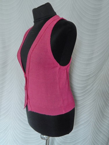 Paul Smith Pink 100% Baby Alpaca Cardigan Vest Size L V-Neck NEW - Picture 2 of 7