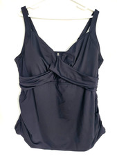 NWT Lands End Plus Size Women's Swim Bathing Tankini Top Only Size 24 W Black
