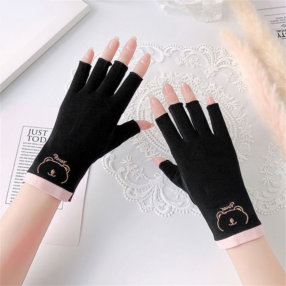 Short Sunscreen Gloves Elastic Cotton Gloves Sun Protection Gloves
